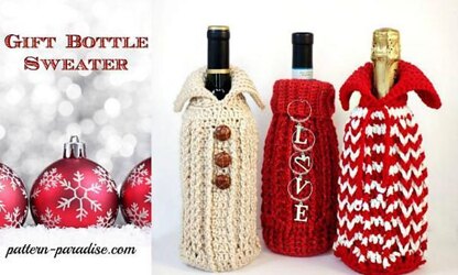 Holiday Bottle Sweater Gift Bag Cozy