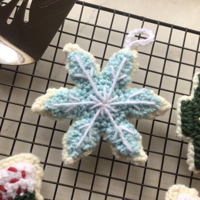 Christmas Sugar Cookie Snowflake Ornament