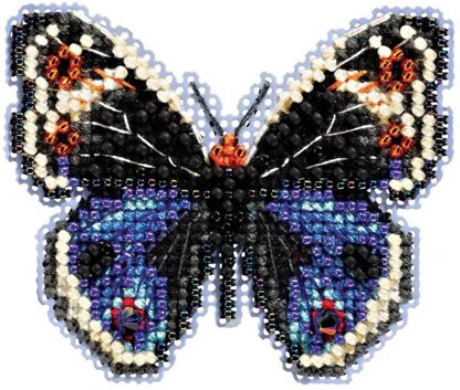 Mill Hill Blue Pansy Butterfly Cross Stitch Kit - 2.75in x 2.25in