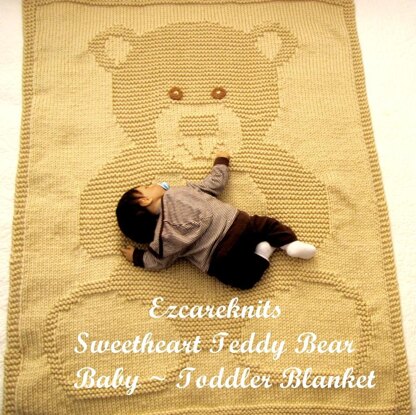 Sweetheart Teddy Bear Baby/Toddler Blanket