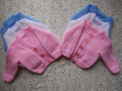 Micro Preemie- 3 month Classic round and V neck cardigan Knitting ...