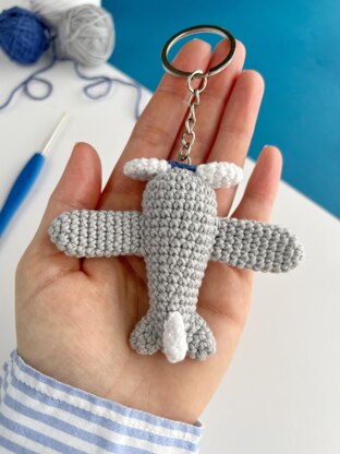 Airplane crochet pattern keyring Amigurumi pattern Crochet Bag charm keychain Car mirror hanger