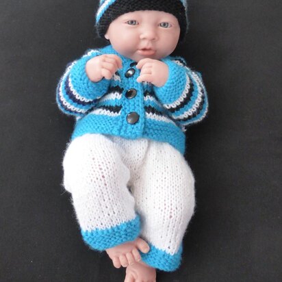 Darcy - doll's pants, cardigan and hat