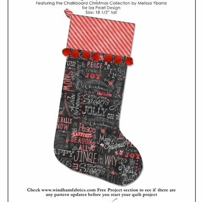 Windham Fabrics Chalkboard Cheer Stocking - Downloadable PDF