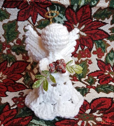 Mistletoe Christmas Angel Ornament