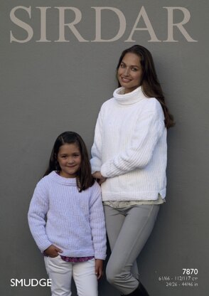 High Neck Jumpers in Sirdar Smudge - 7870- Downloadable PDF