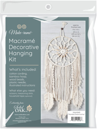 Solid Oak Mandala Dreamcatcher Macrame Kit