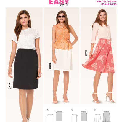 Burda Style Skirts Sewing Pattern B6937 - Paper Pattern, Size 6-28 (32-54)