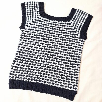 Houndstooth Crew Neck Vest