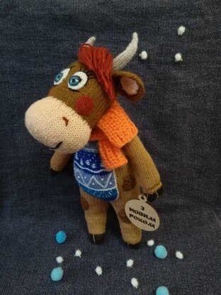 Knitting animal figures. Cow.