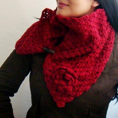 Burgundy Buttoned Up Cowl