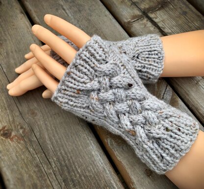 Cable Fingerless Gloves or Mitts