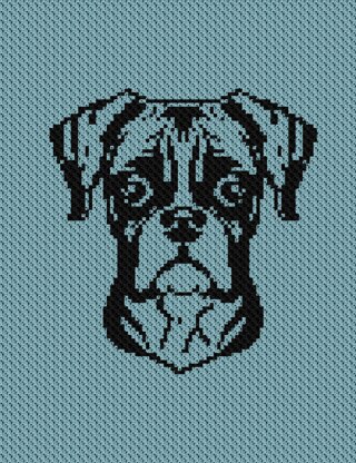 Boxer Dog Blanket C2C Crochet Pattern