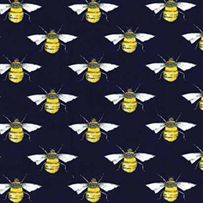 Rose & Hubble Cotton Poplin Printed - Bumblebee Navy