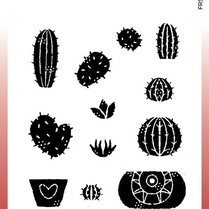 Woodware Clear Singles Build A Cactus 4 in x 6 in Stamp