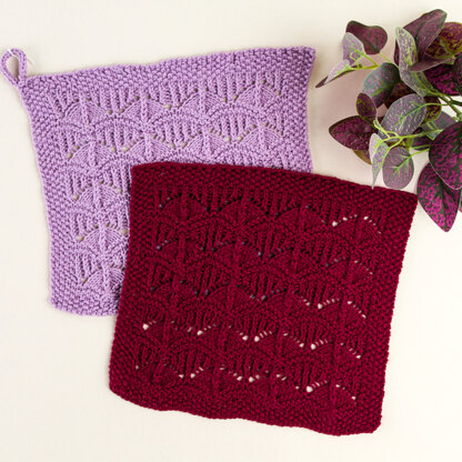 1041 Hollyhock - Face Cloth Knitting Pattern for Home in Valley Yarns Leverett 