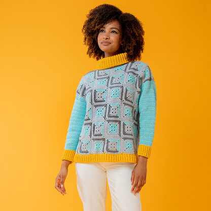Paintbox Yarns Pixelated Sweater PDF (Free).
