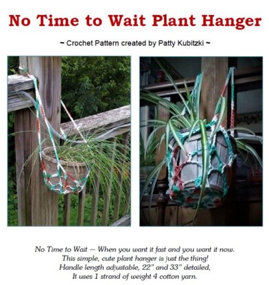 No Time to Wait Plant Hanger