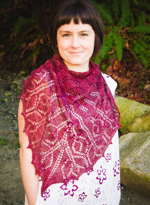 Tulips Triangular Shawl and Square Baby Blanket in SweetGeorgia Cashsilk Lace and Superwash Worsted - Downloadable PDF