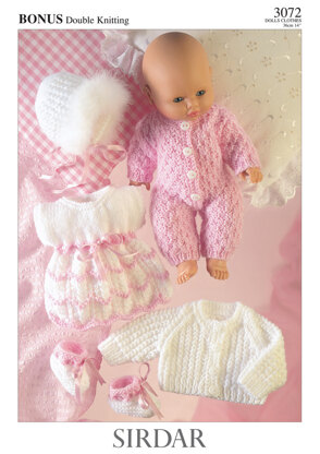 Dress, Bootees,All In One, Jacket And Bonnet in Hayfield Baby Bonus DK - 3072 - Downloadable PDF