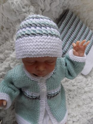 Premature Baby Coat Hat & Blanket