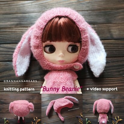 Bunny Beanie for Blythe doll