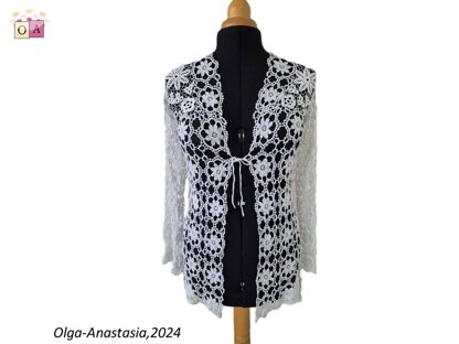 White Lace Wedding Cardigan "December"