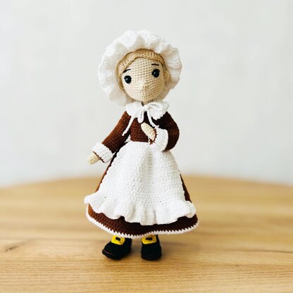 Crochet doll pattern, amigurumi doll, pattern, doll with clothes,  Pilgrims