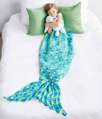 My Mermaid Crochet Snuggle Sack in Bernat Blanket Brights Big Ball - Downloadable PDF