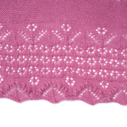 Flower Row Crescent Shawl