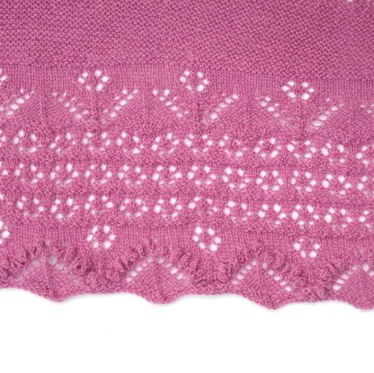 Flower Row Crescent Shawl