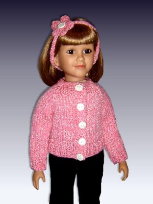 Cardigan Pattern, Top-down seamless for 23 inch doll (MY Twinn) 611