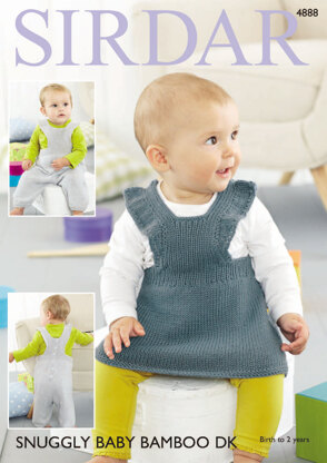 Pinafore Dress & Dungarees in Sirdar Snuggly Baby Bamboo DK - 4888 - Downloadable PDF