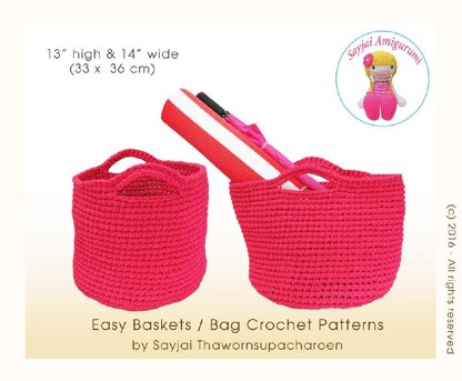 Easy Baskets or Bag Crochet Patterns