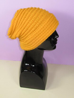 Sideways Fishermans Rib Cuff Slouch Hat