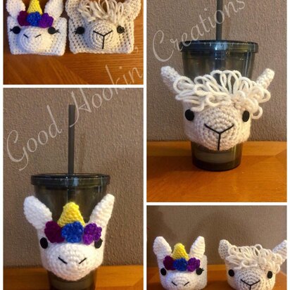 Unicorn and Llama Coffee Cozy