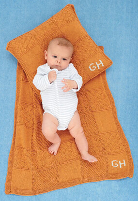 Patchwork Blanket and Cushions in Rico Baby Cotton Soft DK - 393