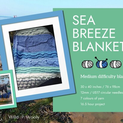 Sea Breeze Blanket | Knitting Pattern | Easy to Medium Difficulty | Instant Download | Perfect as a gift for a new baby | Chunky Knit