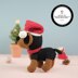 Black Rottweiler With A Christmas Hat