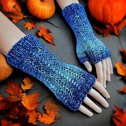 Zigzag Elegance - Knitted Fingerless Gloves