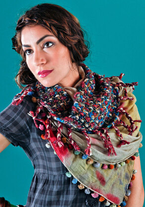 Prokop Cowl in Berroco Borealis, Blackstone Tweed Metallic & Campus Chunky