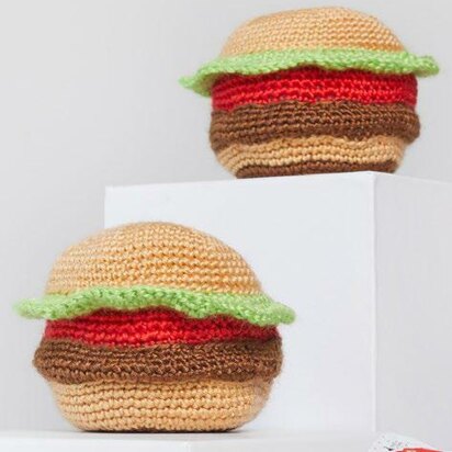 Tasty Crochet Hamburgers in Red Heart Amigurumi - LM6293 - Downloadable PDF