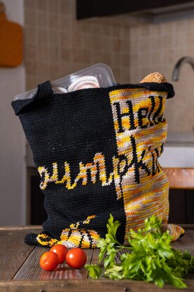 Cotton crochet shopper bag set "Hello autumn"