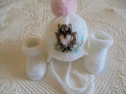 Baby Owl Hat And Booties