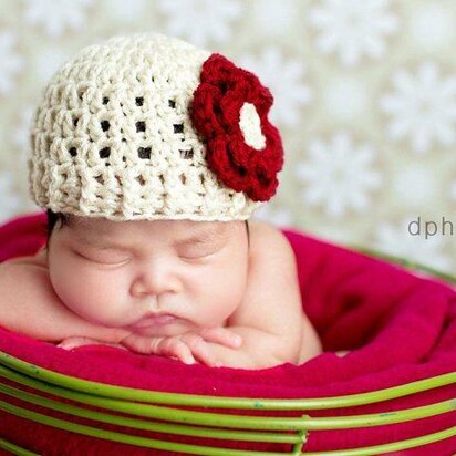 #59 Newborn crochet ribbed edge beanie