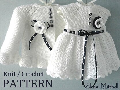 Knitting Pattern Baby Cardigan Crochet Pattern Baby Dress