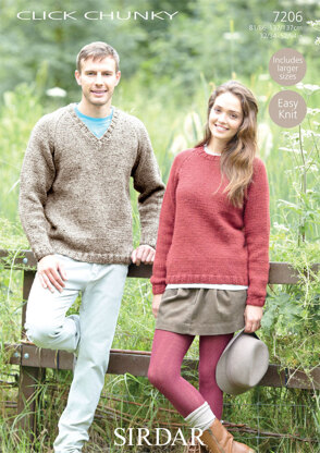 Sweaters in Sirdar Click Chunky - 7206 - Downloadable PDF