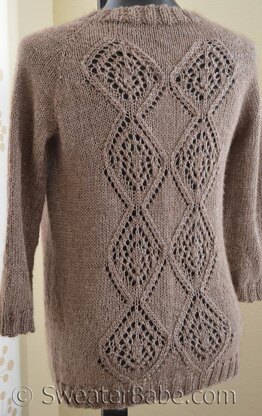 #175 Diamonds and Lace Top-Down Cardigan