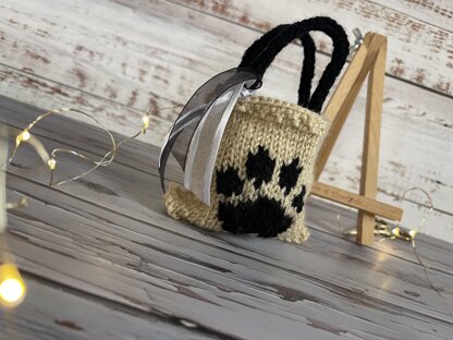 Paw Tote Bag Chocolate Orange Cover Knitting Pattern