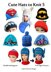 Cute Hats to Knit 5 - bicycle, raspberry beret, motorbike, Artic fox